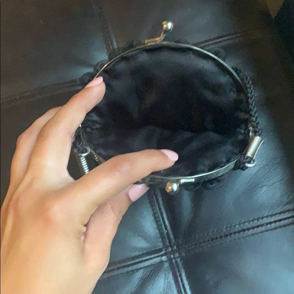 Tiny Black Flowered Shoulder Bag - image 3